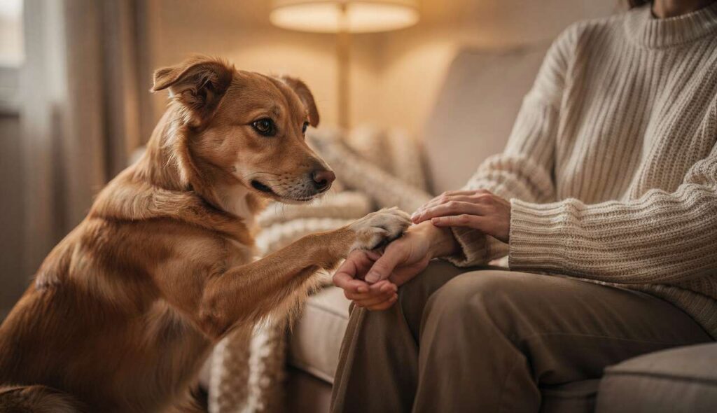 Dlaczego pies kładzie na tobie łapę? Zoolog podaje zaskakujące powody
